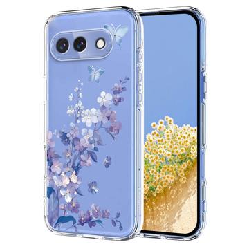 Google Pixel 10a TPU-hoesje met bloemenpatroon - Paars