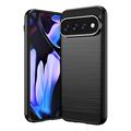 Google Pixel 11 Pro XL Geborsteld TPU Hoesje - Koolstofvezel - Zwart