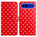 Google Pixel 11 Pro XL Polka Dot-patroon Portemonnee Hoesje - Rood