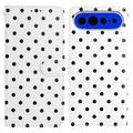 Google Pixel 11 Pro XL Polka Dot-patroon Portemonnee Hoesje - Wit