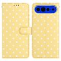 Google Pixel 11 Pro XL Portemonnee Hoesje met Stippenpatroon - Geel