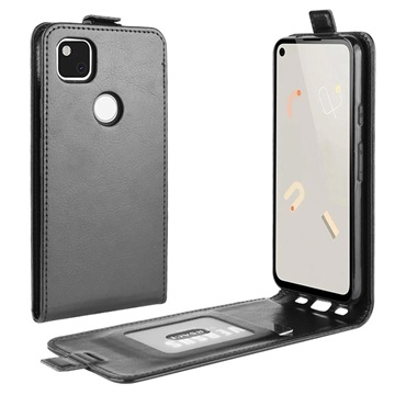 Google Pixel 4a Verticale Flip Hoesje met Creditcardvak - Zwart