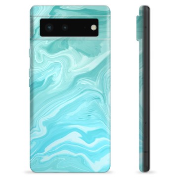 Google Pixel 6 TPU-hoesje - blauw marmer