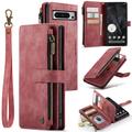 Caseme C30 Multifunctionele Google Pixel 8 Pro Portemonnee Hoesje - Rood