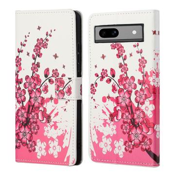 Google Pixel 8a Style Series Portemonnee Hoesje - Roze Bloemen
