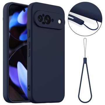 Google Pixel 9 Liquid Siliconen Hoesje - MagSafe Compatibel - Donkerblauw