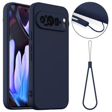Google Pixel 9 Pro XL Liquid Siliconen Hoesje - MagSafe Compatibel - Donkerblauw