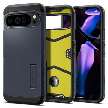 Google Pixel 9 Pro XL Spigen Tough Armor Cover -  Metalen leisteen
