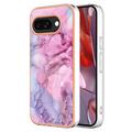 Google Pixel 9a Marble Pattern Gegalvaniseerd IMD TPU Hoesje