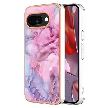 Google Pixel 9a Marble Pattern Gegalvaniseerd IMD TPU Hoesje