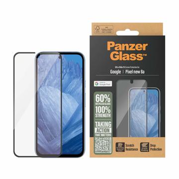 Google Pixel 9a PanzerGlass Ultra-Wide Fit EasyAligner Screenprotector - Zwarte Rand