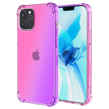 Gradient Schokbestendig iPhone 14 Pro TPU Hoesje - Roze / Paars