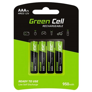 Green Cell HR03 Oplaadbare AAA Batterijen - 950mAh - 1x4