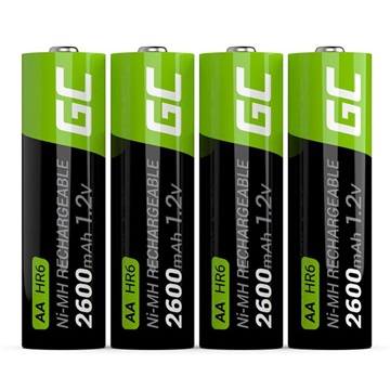 Green Cell HR6 Oplaadbare AA Batterijen - 2600mAh - 1x4 (Geopende verpakking - Bevredigend)