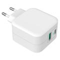 GreyLime 38W PD & QC Muurlader - USB-C, USB-A - Wit