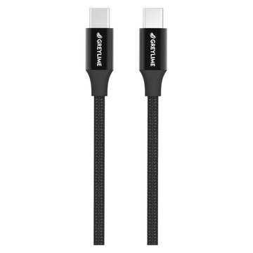 GreyLime 60W Gevlochten USB-C / USB-C Kabel - 2m - Zwart