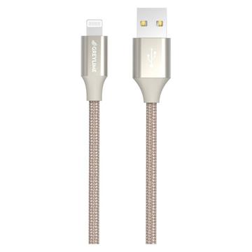 GreyLime Gevlochten USB-A / Lightning-kabel - MFi gecertificeerd - 2m - Beige