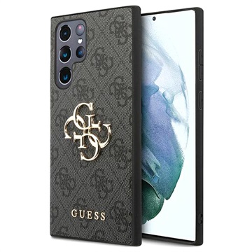 Guess 4G Big Metal Logo Samsung Galaxy S22 Ultra 5G Hybrid Case - Grijs