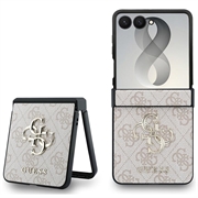 Samsung Galaxy Z Flip8 Guess 4G Big Metal Logo Hybride Hoesje - Roze