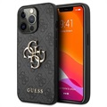 Guess 4G Big Metal Logo iPhone 13 Pro Max Hybrid Case - Zwart