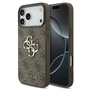iPhone 18 Pro Guess 4G Big Metal Logo Hybride Hoesje - Bruin