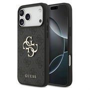 iPhone 18 Pro Max Guess 4G Big Metal Logo Hybride Hoesje - Grijs