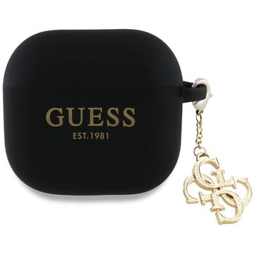 AirPods 4 Guess 4G Charm Siliconen Hoesje - Zwart