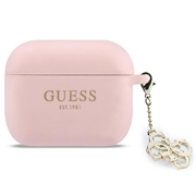 AirPods Pro 3 Guess 4G Charm siliconen hoesje - Roze