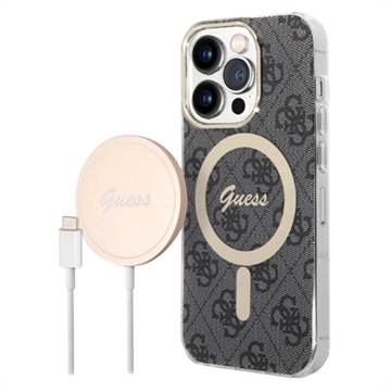 Guess 4G Edition Bundle Pack iPhone 14 Pro Hoesje & Draadloze Oplader