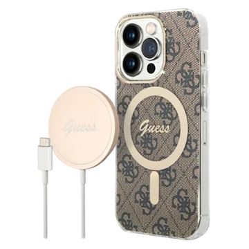 Guess 4G Edition Bundle Pack iPhone 14 Pro Max Hoesje & Draadloze Oplader