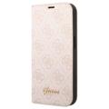 Guess 4G Metal Gold Logo iPhone 14 Plus Flip Case - Roze