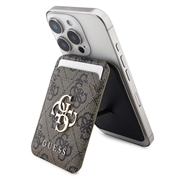 Guess 4G Metalen Logokaarthouder met Voet - MagSafe Compatibel - Bruin