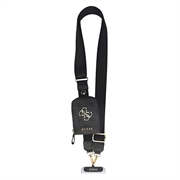 Guess 4G Metal Logo universele crossbody telefoonriem met accessoiretasje - zwart
