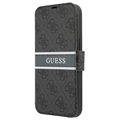 Guess 4G Printed Stripe iPhone 13 Pro Flip Cover - Grijs