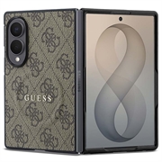 Samsung Galaxy Z Fold8 Guess 4G Script Metal Logo magnetische hoesje - Bruin