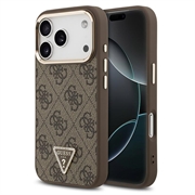 iPhone 18 Pro Max Guess 4G Strass Triangle Logo Gold Frame MagSafe Hoesje - bruin