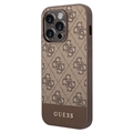 Guess 4G Stripe iPhone 14 Pro Max Hybride Hoesje - Bruin