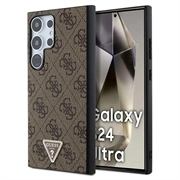 Samsung Galaxy S24 Ultra Guess 4G Triangle Logo Hoesje - Bruin