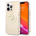 Guess Glitter 4G Big Logo iPhone 13 Pro Hybrid Case - Goud