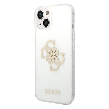 Guess Glitter 4G Big Logo iPhone 14 Plus Hybride Hoesje - Doorzichtig