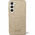 Samsung Galaxy S24+ Guess Glitter Flakes Metal Logo Hybride Hoesje