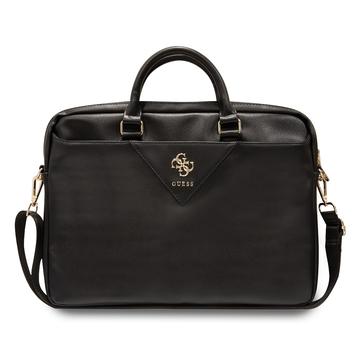 Guess Grained 4G Metal Logo Laptoptas - 15"-16" - Zwart