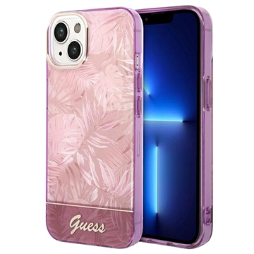Guess Jungle Collection iPhone 14 Hybride Hoesje - Roze