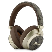 Guess PU 4G Gold Script Metal Logo ENC draadloze oortjes - bruin