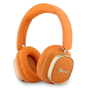 Guess Rectangle Metal Script Logo ENC draadloze hoofdtelefoon - Oranje