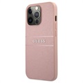 Guess Saffiano iPhone 13 Pro Max Hybride Hoesje - Roze