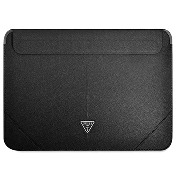 Guess Saffiano Triangle Logo Laptop Sleeve - 13-14" - Zwart