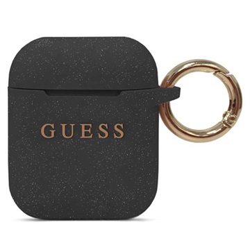 Guess AirPods / AirPods 2 Siliconen Cover - Zwart
