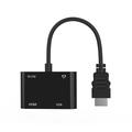 HDMI-naar-HDMI- en VGA-adapter met micro-USB-poort voor stroomvoorziening en 3.5mm audio-aansluiting