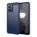 HMD Fusion Geborsteld TPU Hoesje - Koolstofvezel - Blauw